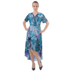 Sea Anemone Front Wrap High Low Dress