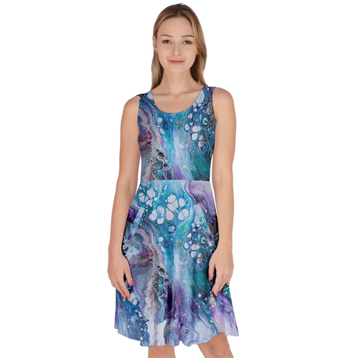 Sea anemone Knee Length Skater Dress With Pockets