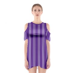 Nice Stripes - Imperial Purple Shoulder Cutout One Piece Dress by FashionBoulevard