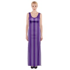 Nice Stripes - Imperial Purple Thigh Split Maxi Dress by FashionBoulevard