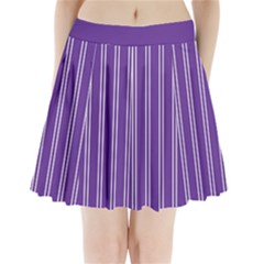 Nice Stripes - Imperial Purple Pleated Mini Skirt by FashionBoulevard