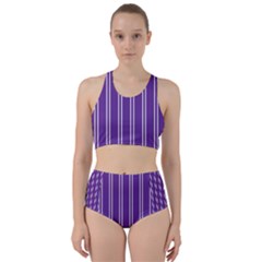 Nice Stripes - Imperial Purple Racer Back Bikini Set by FashionBoulevard