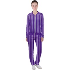 Nice Stripes - Imperial Purple Casual Jacket And Pants Set by FashionBoulevard