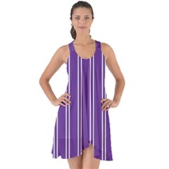 Nice Stripes - Imperial Purple Show Some Back Chiffon Dress by FashionBoulevard