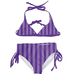 Nice Stripes - Imperial Purple Kids  Classic Bikini Set by FashionBoulevard