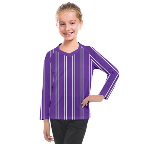 Nice Stripes - Imperial Purple Kids  Long Mesh Tee by FashionBoulevard