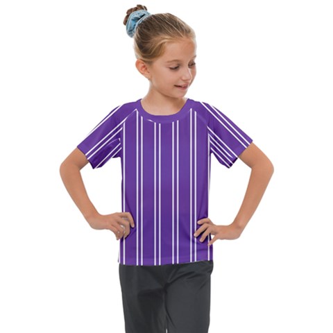 Nice Stripes - Imperial Purple Kids  Mesh Piece Tee by FashionBoulevard