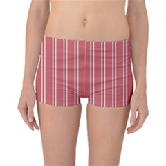 Nice Stripes - Indian Red Boyleg Bikini Bottoms by FashionBoulevard