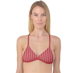 Nice Stripes - Indian Red Reversible Tri Bikini Top by FashionBoulevard