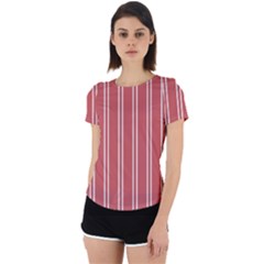 Nice Stripes - Indian Red Back Cut Out Sport Tee