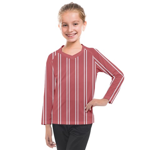 Nice Stripes - Indian Red Kids  Long Mesh Tee by FashionBoulevard