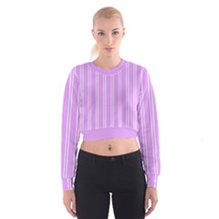 Nice Stripes - Lavender Purple Cropped Sweatshirt by FashionBoulevard