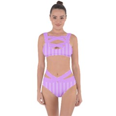 Nice Stripes - Lavender Purple Bandaged Up Bikini Set  by FashionBoulevard