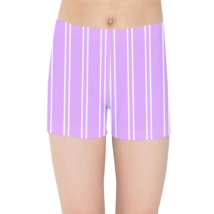 Nice Stripes - Lavender Purple Kids  Sports Shorts