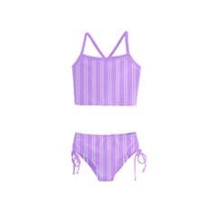 Nice Stripes - Lavender Purple Girls  Tankini Swimsuit by FashionBoulevard