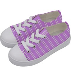 Nice Stripes - Lavender Purple Kids  Low Top Canvas Sneakers by FashionBoulevard