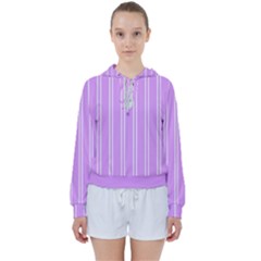 Nice Stripes - Lavender Purple Women s Tie Up Sweat by FashionBoulevard