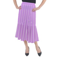 Nice Stripes - Lavender Purple Midi Mermaid Skirt by FashionBoulevard