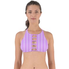 Nice Stripes - Lavender Purple Perfectly Cut Out Bikini Top