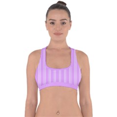 Nice Stripes - Lavender Purple Cross Back Hipster Bikini Top 