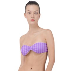 Nice Stripes - Lavender Purple Classic Bandeau Bikini Top  by FashionBoulevard