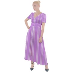 Nice Stripes - Lavender Purple Button Up Short Sleeve Maxi Dress by FashionBoulevard