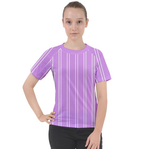 Nice Stripes - Lavender Purple Women s Sport Raglan Tee by FashionBoulevard