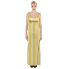 Nice Stripes - Mellow Yellow Thigh Split Maxi Dress by FashionBoulevard