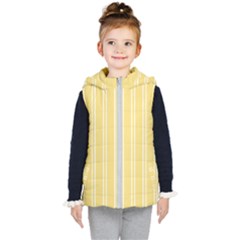 Nice Stripes - Mellow Yellow Kids  Hooded Puffer Vest by FashionBoulevard