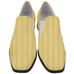 Nice Stripes - Mellow Yellow Women Slip On Heel Loafers by FashionBoulevard