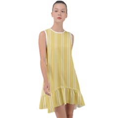 Nice Stripes - Mellow Yellow Frill Swing Dress