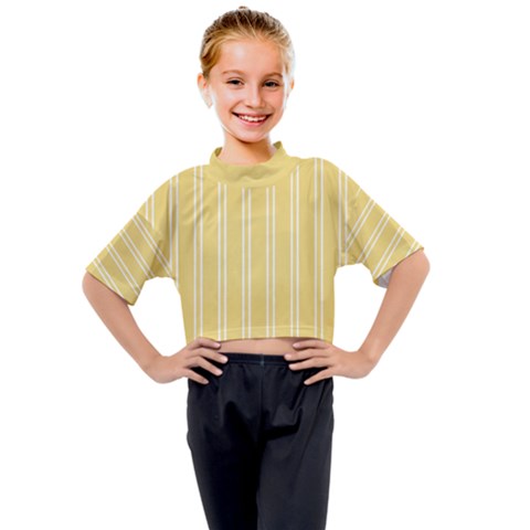 Nice Stripes - Mellow Yellow Kids Mock Neck Tee by FashionBoulevard