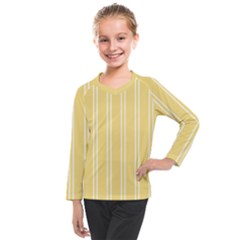 Nice Stripes - Mellow Yellow Kids  Long Mesh Tee