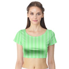 Nice Stripes - Mint Green Short Sleeve Crop Top