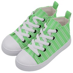 Nice Stripes - Mint Green Kids  Mid-top Canvas Sneakers