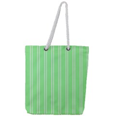 Nice Stripes - Mint Green Full Print Rope Handle Tote (large)