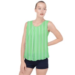 Nice Stripes - Mint Green Bubble Hem Chiffon Tank Top by FashionBoulevard