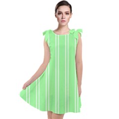 Nice Stripes - Mint Green Tie Up Tunic Dress