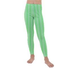 Nice Stripes - Mint Green Kids  Lightweight Velour Leggings