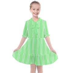 Nice Stripes - Mint Green Kids  All Frills Chiffon Dress