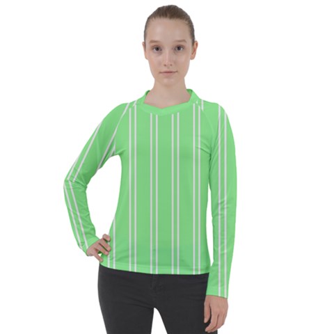 Nice Stripes - Mint Green Women s Pique Long Sleeve Tee by FashionBoulevard