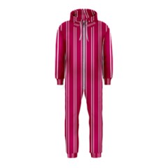 Nice Stripes - Peacock Pink Hooded Jumpsuit (kids) by FashionBoulevard