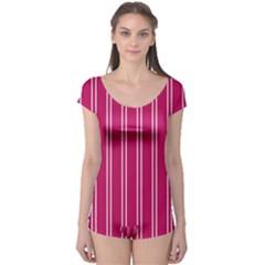 Nice Stripes - Peacock Pink Boyleg Leotard  by FashionBoulevard