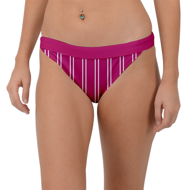 Nice Stripes - Peacock Pink Band Bikini Bottom