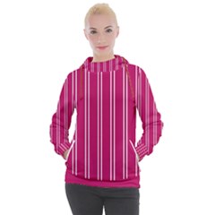 Nice Stripes - Peacock Pink Women s Hooded Pullover by FashionBoulevard