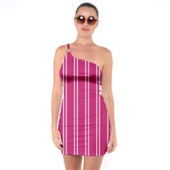 Nice Stripes - Peacock Pink One Soulder Bodycon Dress by FashionBoulevard