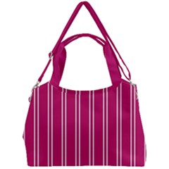 Nice Stripes - Peacock Pink Double Compartment Shoulder Bag by FashionBoulevard