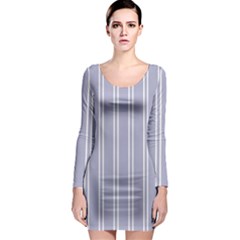 Nice Stripes - Silver Grey Long Sleeve Bodycon Dress by FashionBoulevard