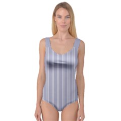 Nice Stripes - Silver Grey Princess Tank Leotard  by FashionBoulevard