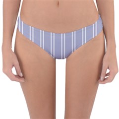 Nice Stripes - Silver Grey Reversible Hipster Bikini Bottoms by FashionBoulevard